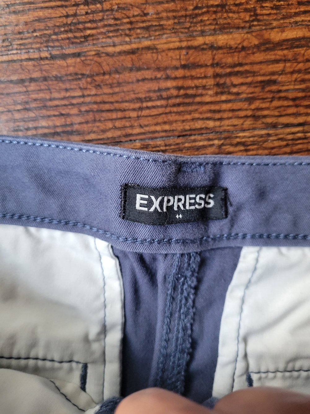 Express Womens Shorts 6 Blue Chino Shortie Capsule Minimalist Preppy Timeless - Picture 6 of 17
